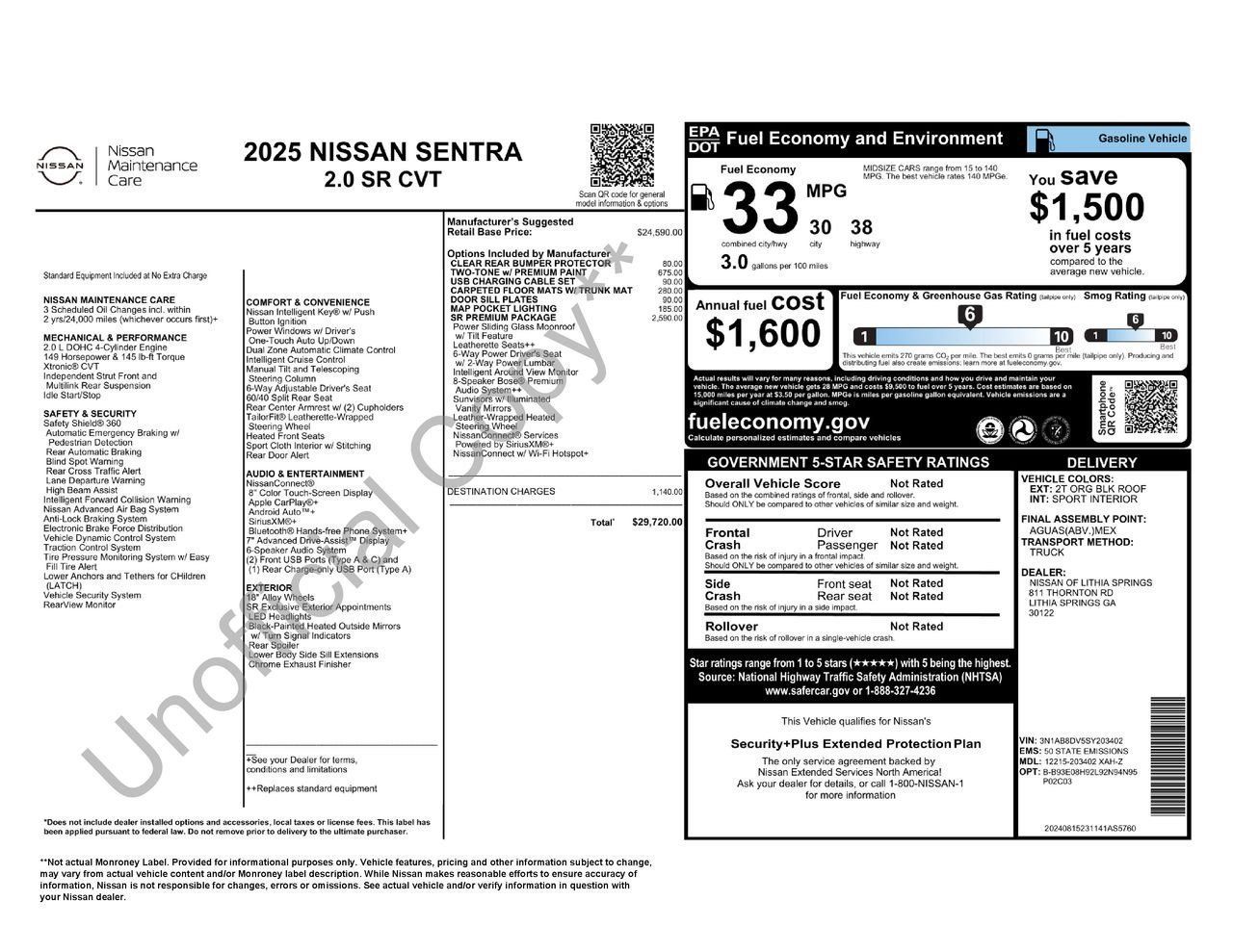 Certified 2025 Nissan Sentra SR w/ SR Premium Package FWD image 33