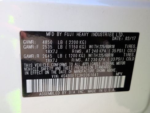 Used 2017 Subaru Outback 3.6R Touring w/ Popular Package #5A image 34