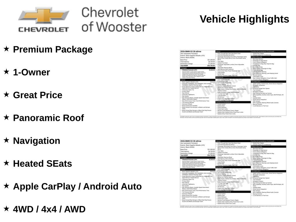 Used 2026 BMW X3 xDrive30i AWD/4WD image 2