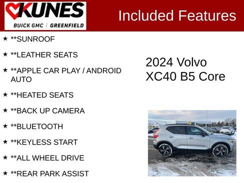 Used 2024 Volvo XC40 B5 Core image 2