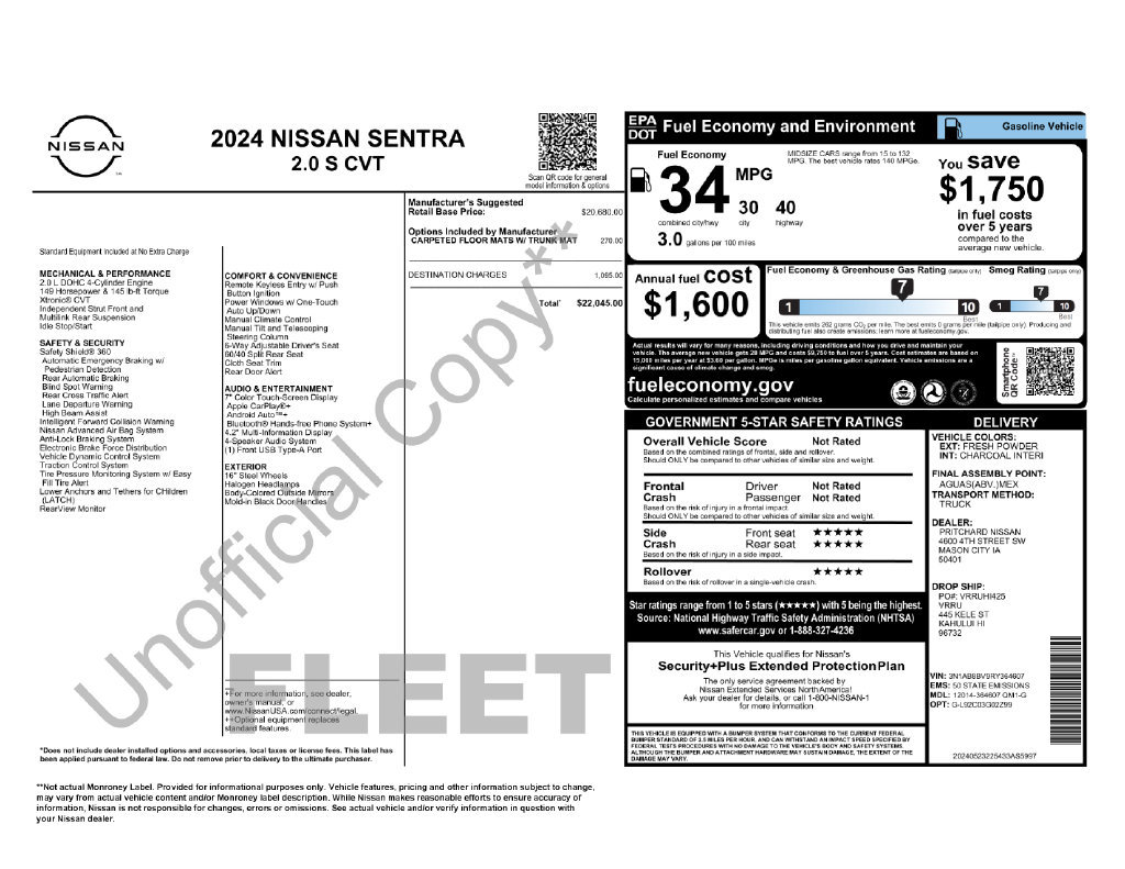 Used 2024 Nissan Sentra S FWD image 5