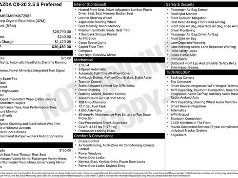 Certified 2024 MAZDA CX-30 AWD 2.5 S w/ Preferred Package image 6