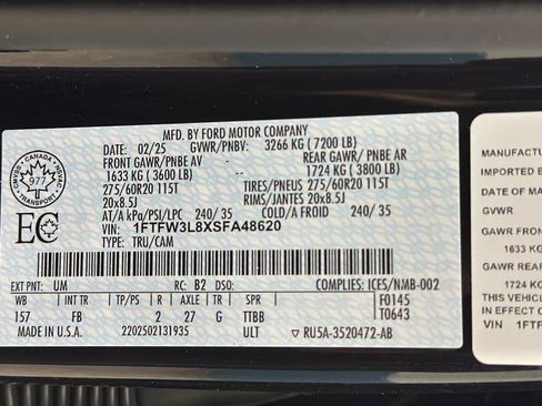 Used 2025 Ford F150 XLT w/ Equipment Group 302A MID AWD/4WD image 26