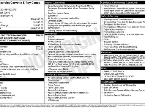 New 2025 Chevrolet Corvette E-Ray w/ Battery Protection Package image 8