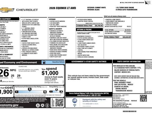 Used 2026 Chevrolet Equinox LT w/ Convenience Package II AWD/4WD image 3