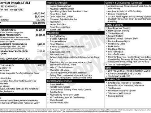 Used 2016 Chevrolet Impala LT w/ Leather Package image 10