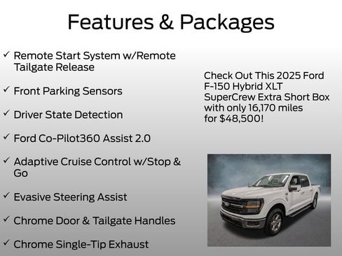 Certified 2025 Ford F150 XLT w/ Equipment Group 302A MID AWD/4WD image 8