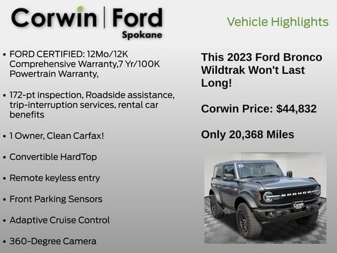 Certified 2023 Ford Bronco Wildtrak AWD/4WD image 7