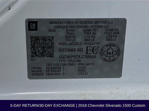 Used 2018 Chevrolet Silverado 1500 Custom image 32