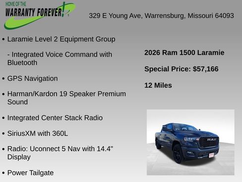 New 2026 RAM 1500 Laramie AWD/4WD image 14