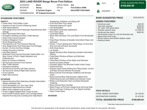 Used 2023 Land Rover Range Rover First Edition AWD/4WD image 3