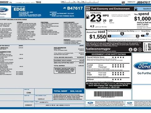 Used 2018 Ford Edge SEL w/ Equipment Group 201A AWD/4WD image 34