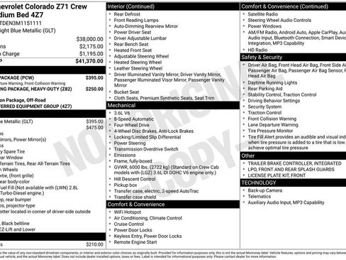 Used 2021 Chevrolet Colorado Z71 w/ Safety Package AWD/4WD image 2