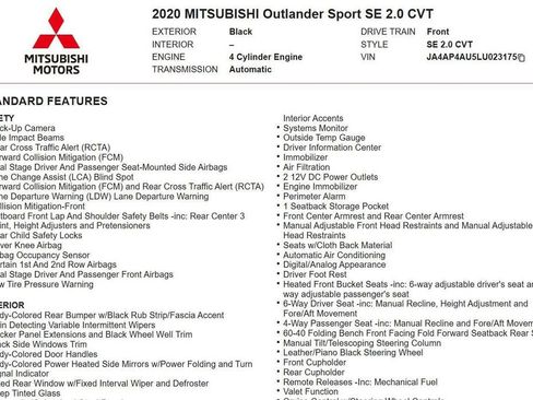 Used 2020 Mitsubishi Outlander Sport SE image 17