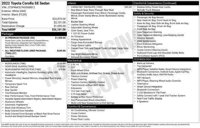 Used 2022 Toyota Corolla SE w/ SE Premium Package FWD image 42
