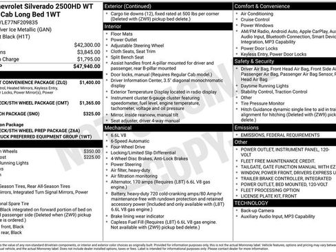 Used 2022 Chevrolet Silverado 2500 W/T w/ WT Fleet Convenience Package image 7