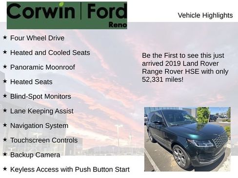 Used 2019 Land Rover Range Rover HSE AWD/4WD image 4