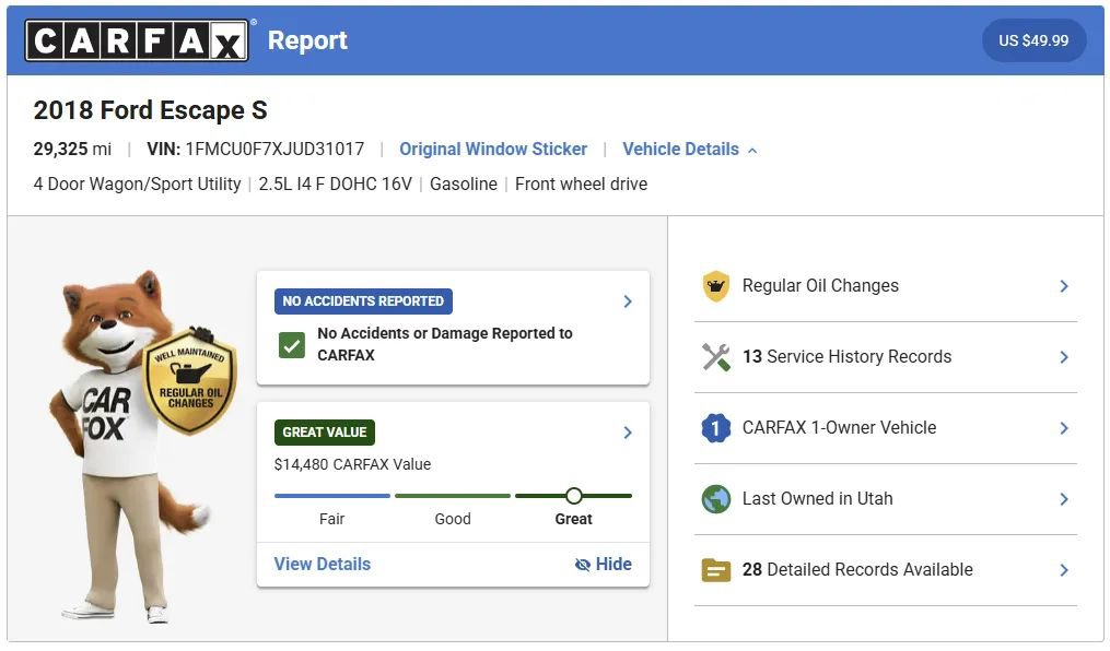 Used 2018 Ford Escape S FWD image 9