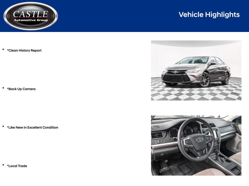 Used 2017 Toyota Camry XSE w/ Moonroof Package FWD image 4