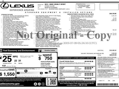 Used 2019 Lexus ES 350 F Sport w/ Accessory Package 2 image 4