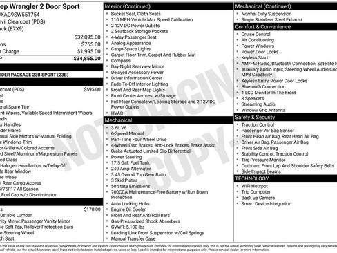 Used 2025 Jeep Wrangler Sport AWD/4WD image 36