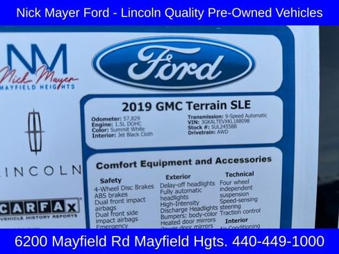 Used 2019 GMC Terrain SLE w/ Driver Convenience Package image 13