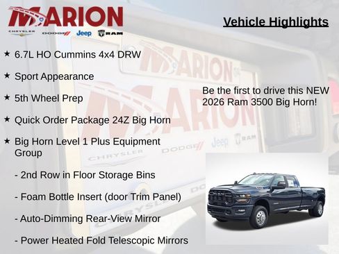 New 2026 RAM 3500 Big Horn AWD/4WD image 5