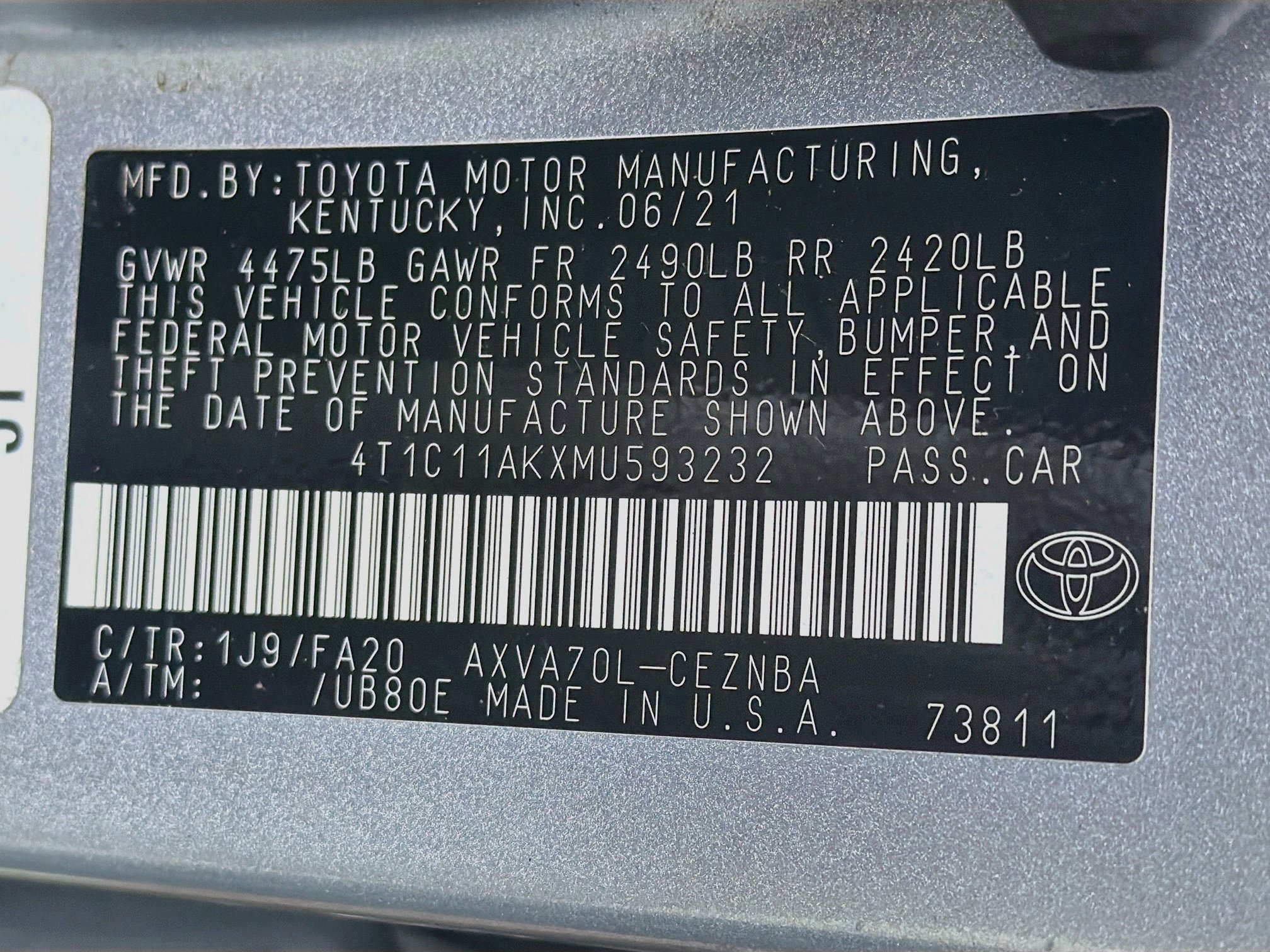 Used 2021 Toyota Camry LE FWD image 12