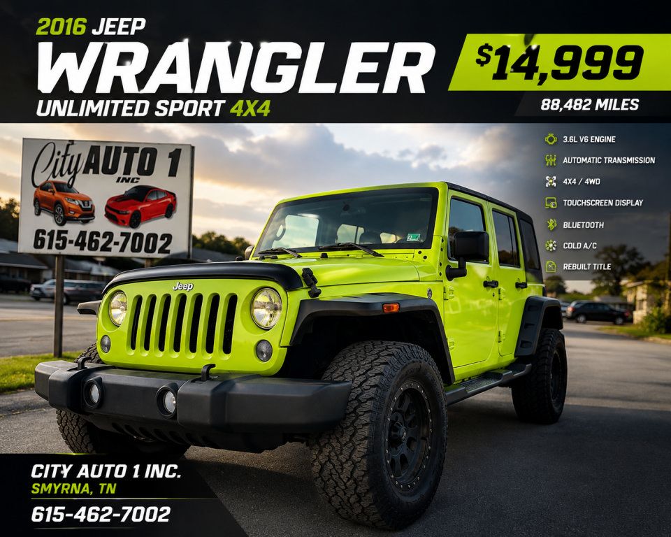Used 2016 Jeep Wrangler Unlimited Sport w/ Quick Order Package 24S AWD/4WD image 1