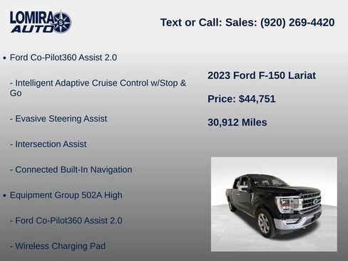 Used 2023 Ford F150 Lariat w/ Equipment Group 502A High AWD/4WD image 8
