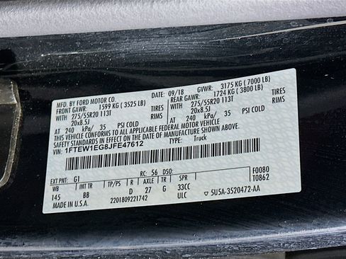 Used 2018 Ford F150 Platinum w/ Equipment Group 701A Luxury image 12