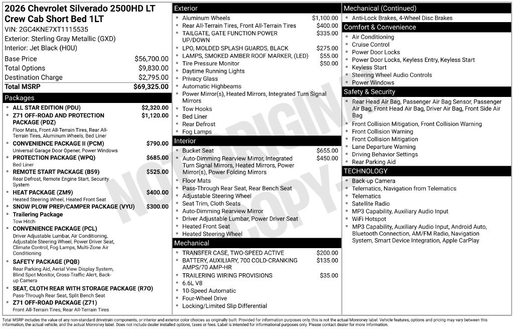 Used 2026 Chevrolet Silverado 2500 LT w/ All Star Edition AWD/4WD image 2