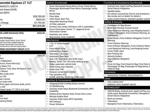 New 2026 Chevrolet Equinox LT w/ LPO, Floor Liner Package image 25