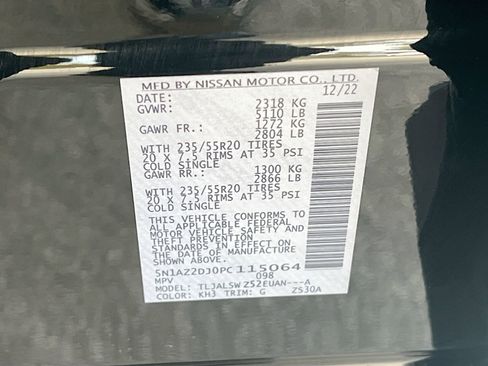 Used 2023 Nissan Murano Platinum w/ Cargo Package image 33