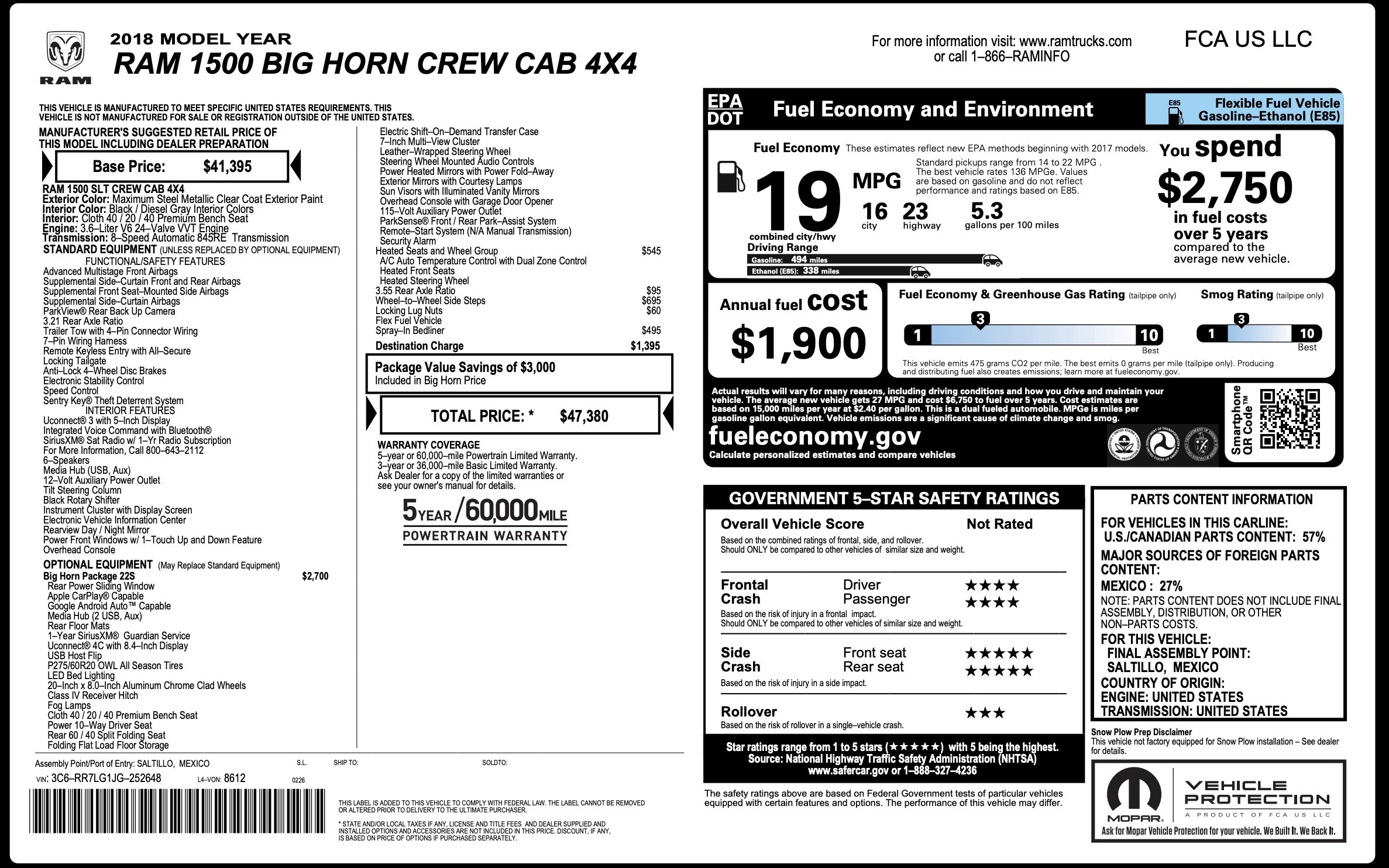 Used 2018 RAM 1500 Big Horn AWD/4WD image 5