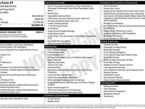 Used 2022 Kia Forte GT w/ GT Technology Package FWD image 7