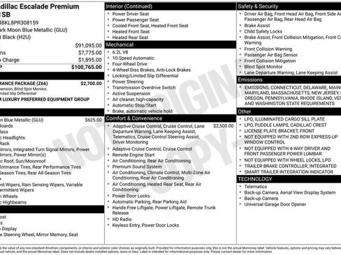 Used 2023 Cadillac Escalade Premium Luxury w/ Performance Package image 43