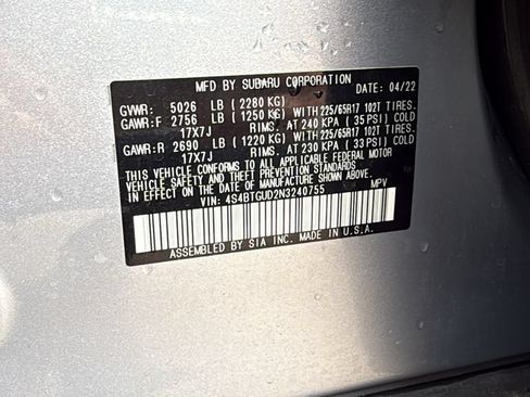 Certified 2022 Subaru Outback Wilderness AWD/4WD image 32