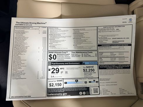 New 2026 BMW X3 xDrive30 w/ Convenience Package AWD/4WD image 20