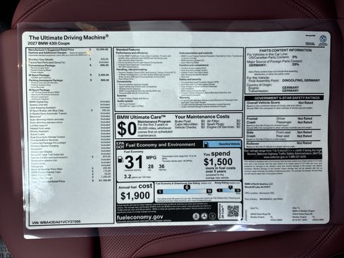 New 2027 BMW 430i Coupe w/ M Sport Package RWD image 25