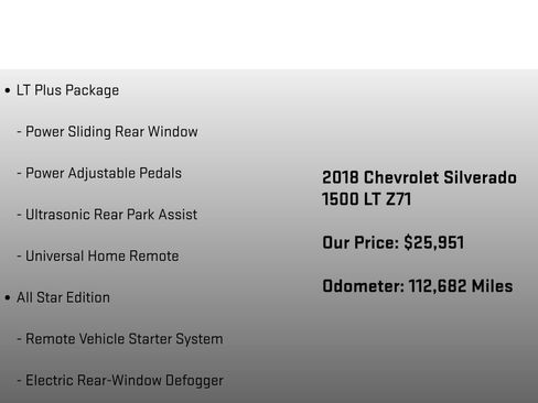 Used 2018 Chevrolet Silverado 1500 LT w/ All Star Edition AWD/4WD image 6