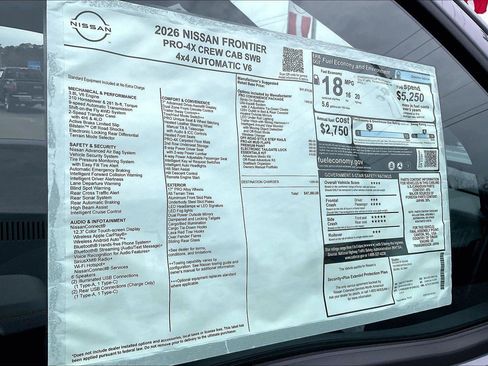 New 2026 Nissan Frontier PRO-4X w/ Pro-4x Convenience Package image 15