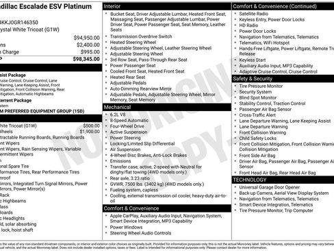 Used 2016 Cadillac Escalade ESV Platinum AWD/4WD image 2