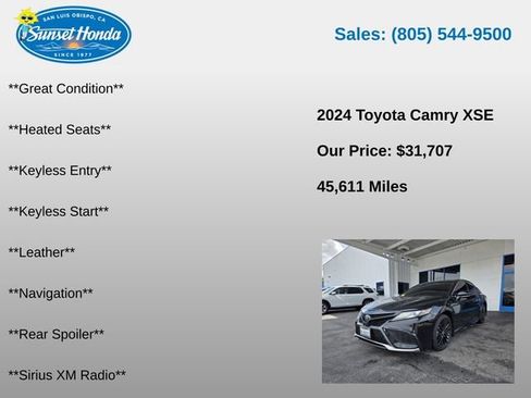 Used 2024 Toyota Camry XSE FWD image 7