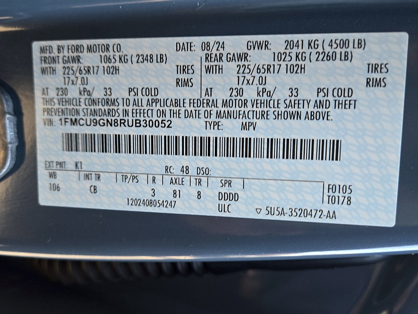 Certified 2024 Ford Escape Active AWD/4WD image 25