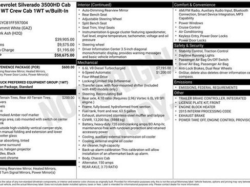 Used 2015 Chevrolet Silverado 3500 W/T w/ WT Convenience Package image 3
