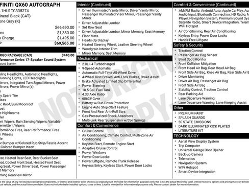 Certified 2026 INFINITI QX60 Autograph w/ Dark Cargo Package image 34