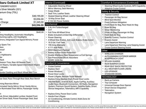 Certified 2024 Subaru Outback Limited XT AWD/4WD image 8