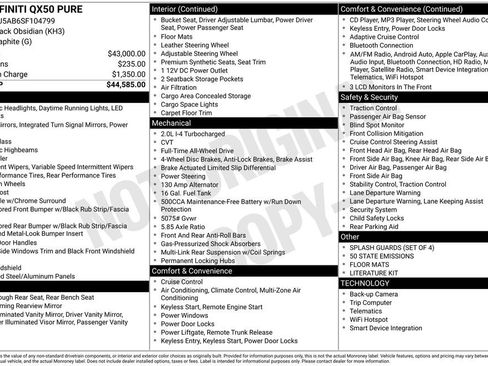 Certified 2025 INFINITI QX50 Pure image 3