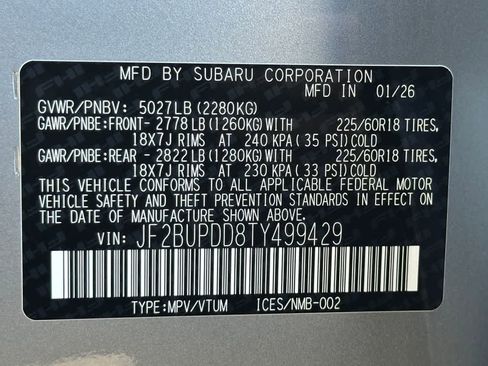 New 2026 Subaru Outback Limited AWD/4WD image 21